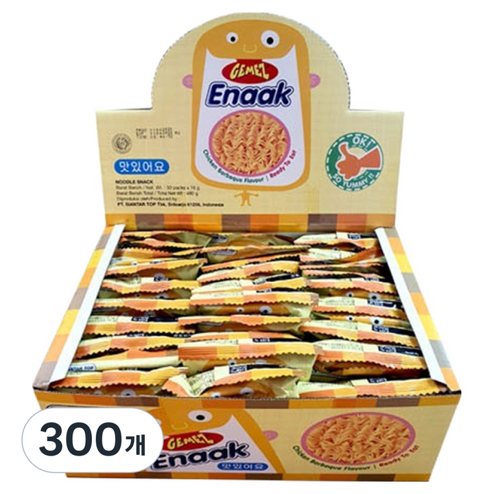 에낙 라면 스낵 치킨바베큐맛, 16g, 300개