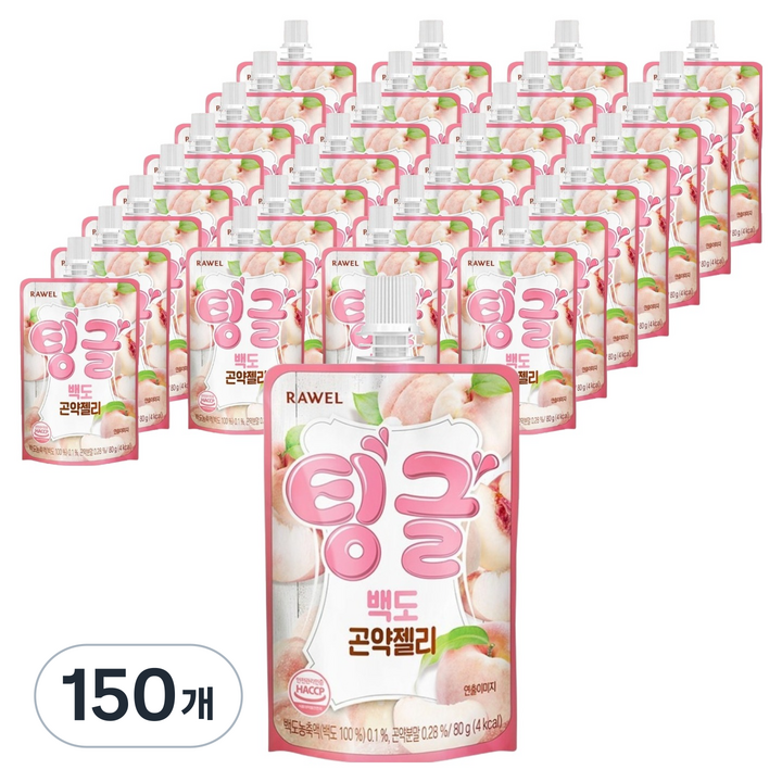 팅글 로엘 곤약젤리 백도맛, 150개, 80g