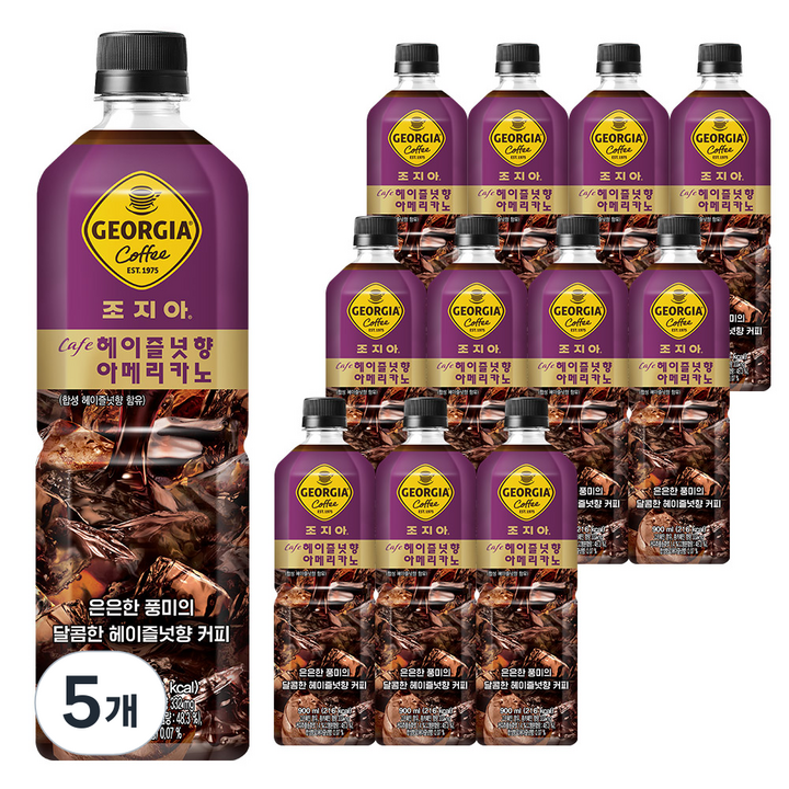 조지아 카페 헤이즐넛향 아메리카노 커피, 900ml, 60개
