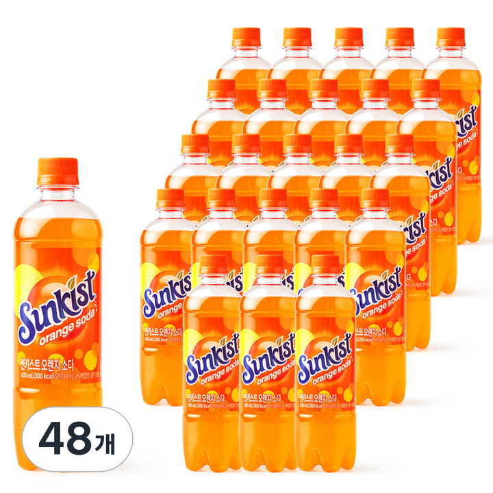 썬키스트 오렌지 소다, 48개, 600ml