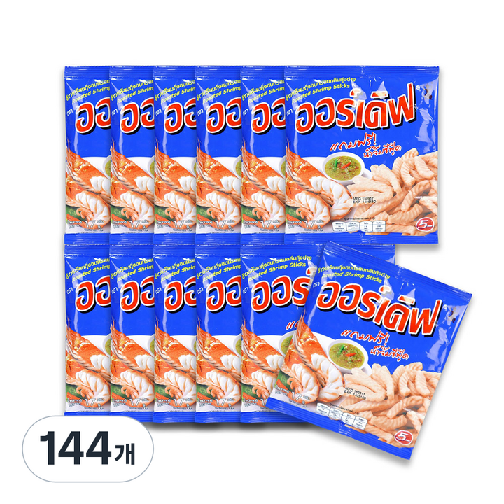 오더브 새우스틱 새우시즈닝, 17g, 144개