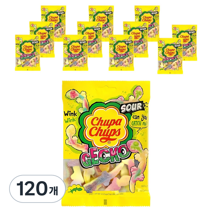 츄파춥스 사워 게코 젤리, 90g, 120개