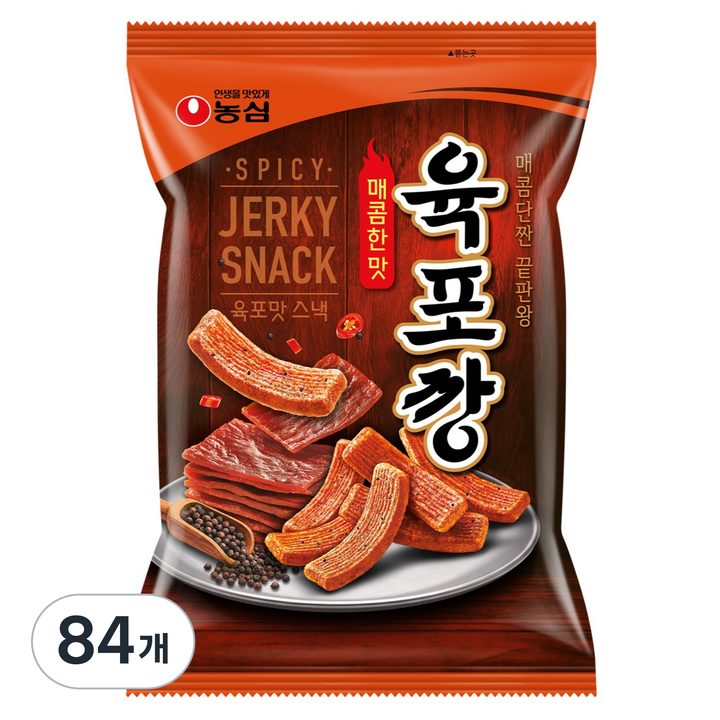 농심 육포깡 매콤한맛, 90g, 84개