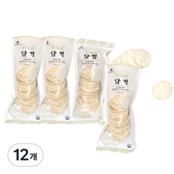현미팩토리 우리밀 달뻥, 90g, 12개