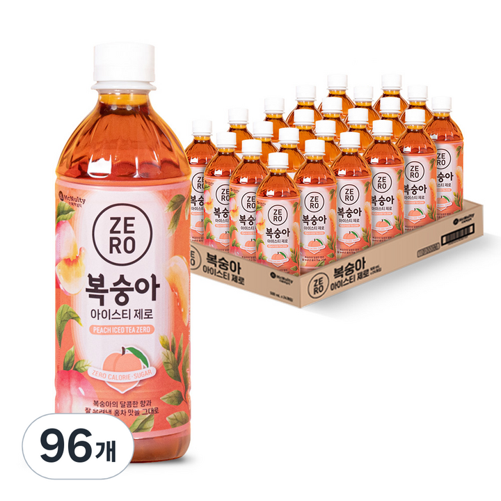 맥널티커피 복숭아 아이스티 제로, 500ml, 96개