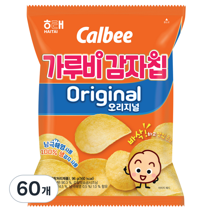 가루비 감자칩 오리지널, 96g, 60개
