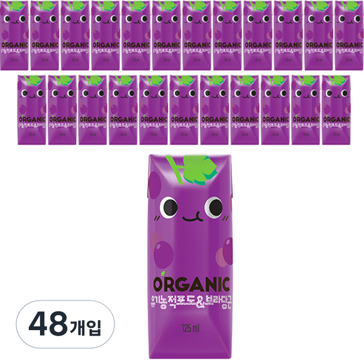오가닉크니쁘니 적포도 앤 보라당근, 125ml, 48개