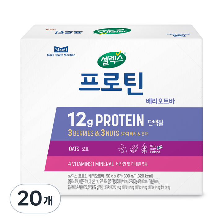 셀렉스 프로틴 베리오트바, 300g, 20개