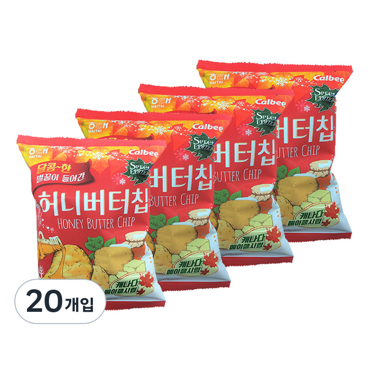 해태제과 허니버터 칩 메이플 시럽, 60g, 20개