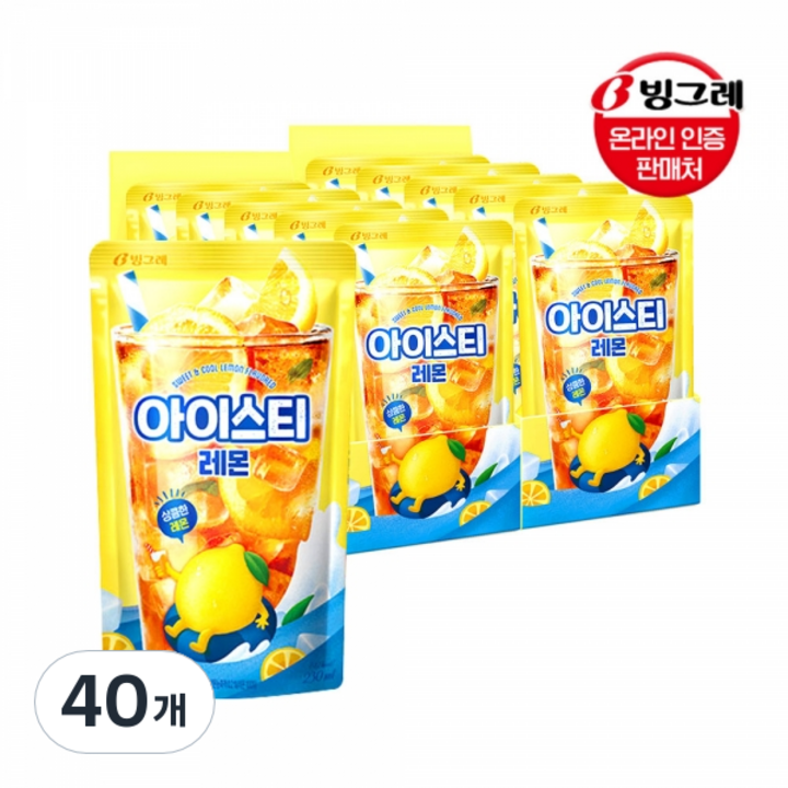 빙그레 아이스티 레몬, 230ml, 40개