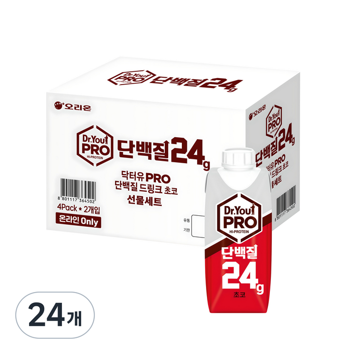 닥터유 프로 단백질 드링크 초코 선물세트, 250ml, 24개