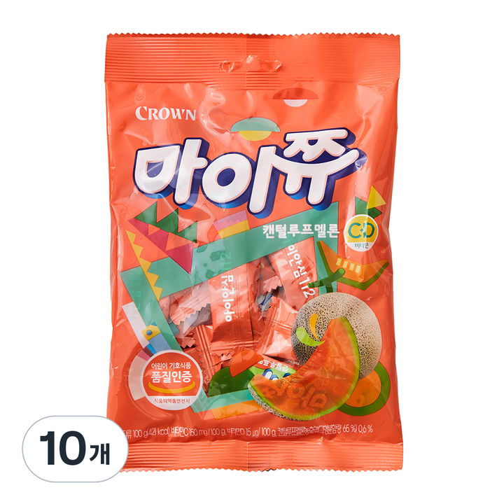 크라운 마이쮸 필로우 캔털루프멜론, 100g, 10개