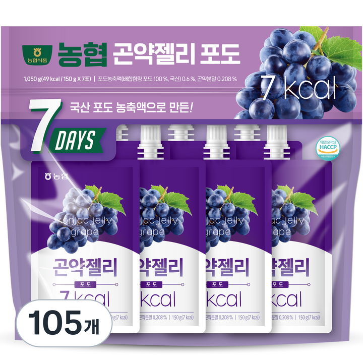 농협식품 곤약젤리 포도, 150g, 105개