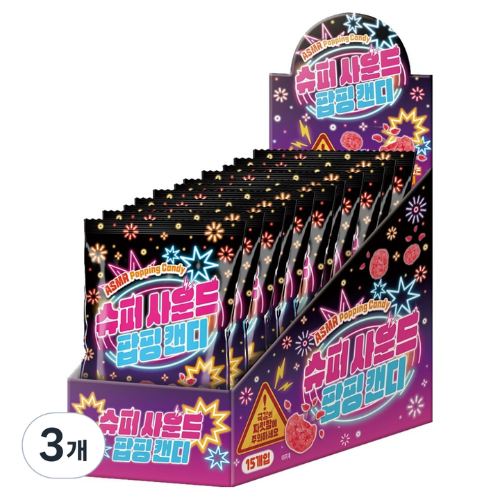 슈퍼사운드 팝핑캔디 15p, 3개, 150g