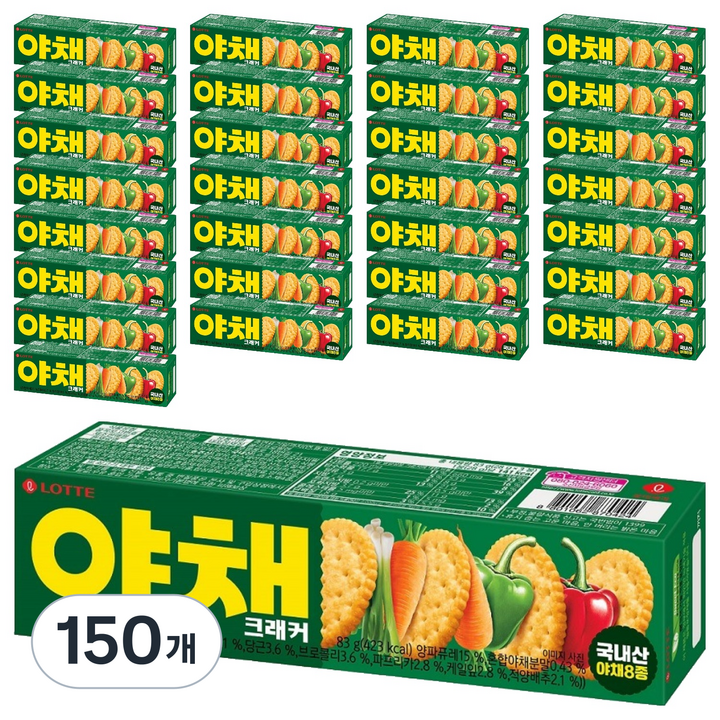 롯데웰푸드 야채크래커, 83g, 150개