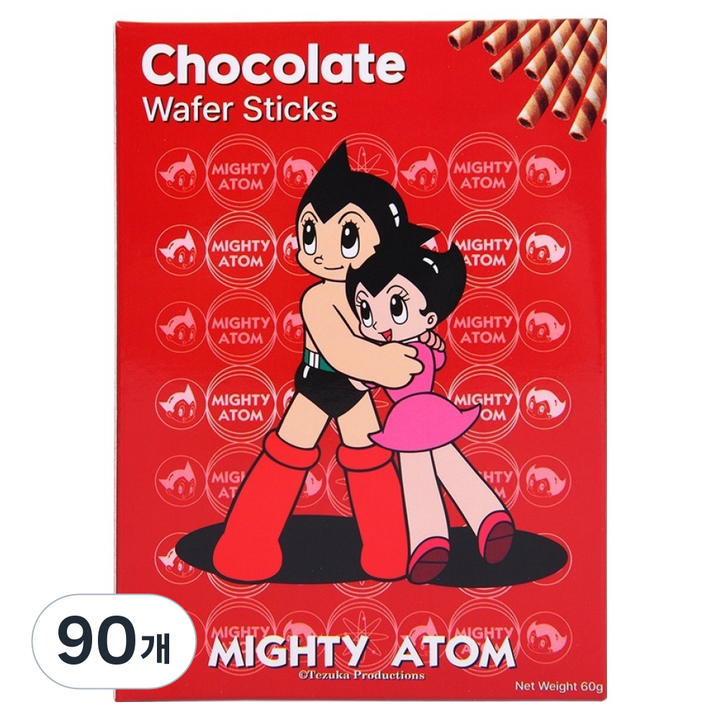 글로리아비스코 아톰 초콜릿맛 와퍼스틱 10p, 60g, 90개