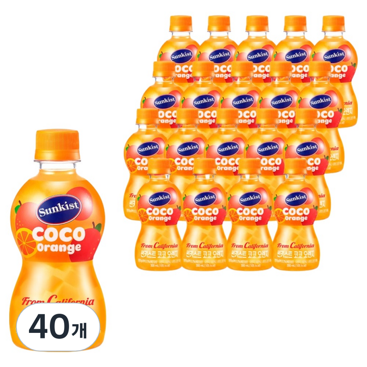 썬키스트 코코 오렌지 주스, 300ml, 40개