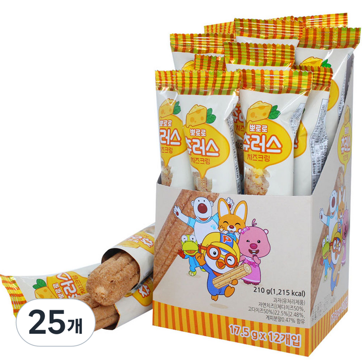 뽀로로 츄러스 치즈크림, 210g, 25개