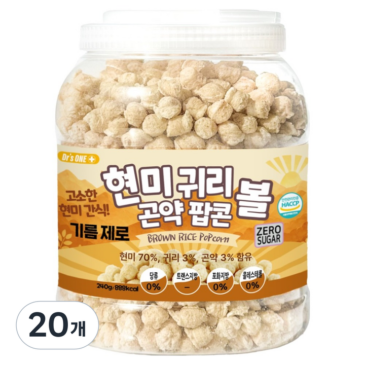 닥터스원 기름제로 현미 귀리 곤약 팝콘, 20개, 240g