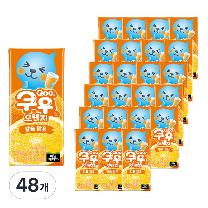 미닛메이드 쿠우 오렌지, 195ml, 48개