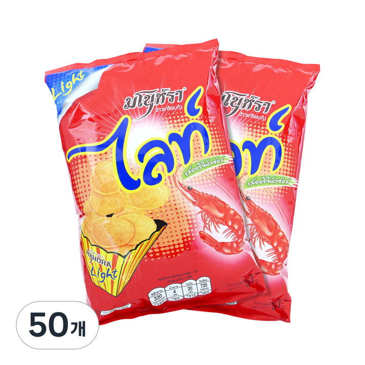 마노라 새우칩 순한맛, 60g, 50개