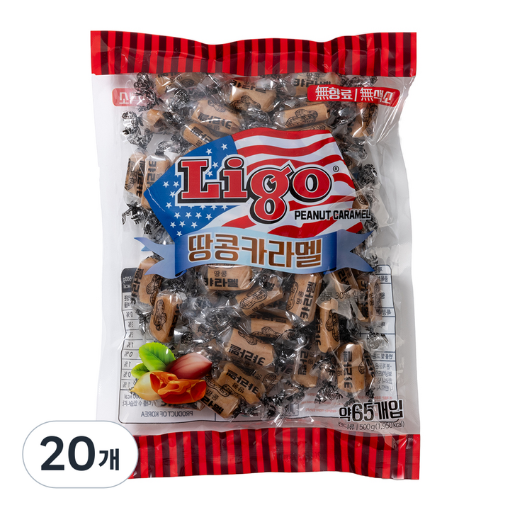 리고 땅콩 카라멜, 500g, 20개
