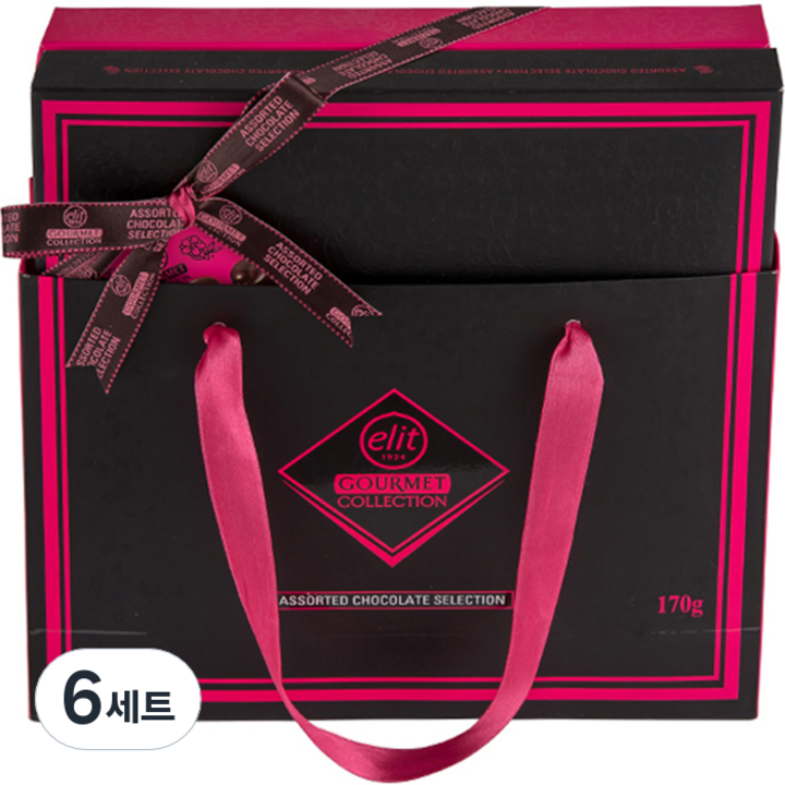 엘리트 고메 어쏘티드 셀렉션 핑크 초콜릿 선물세트, 6세트