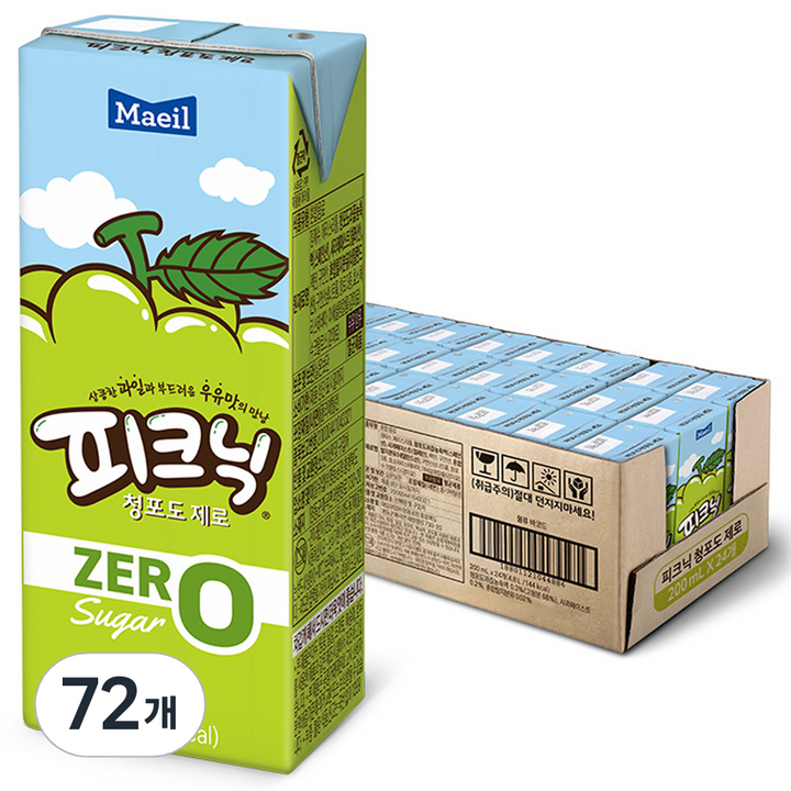 피크닉 제로 청포도, 200ml, 72개