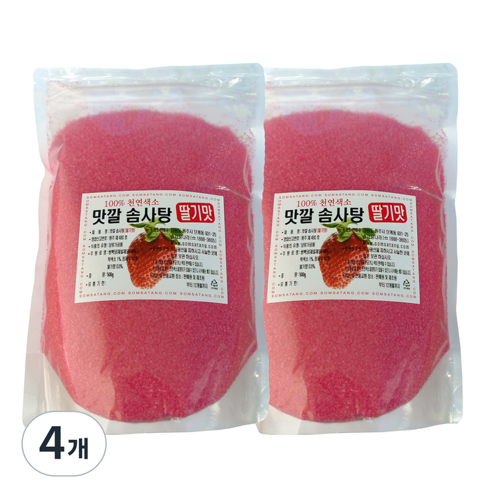 맛깔 설탕 솜사탕 전용 설탕 딸기맛, 500g, 4개