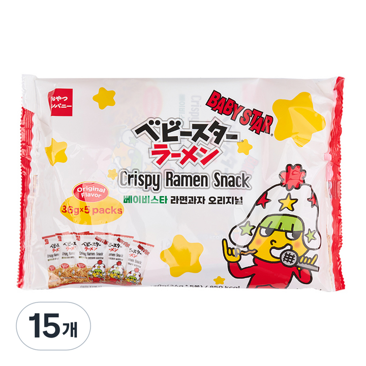 베이비스타 라면과자 오리지널 5p, 180g, 15개