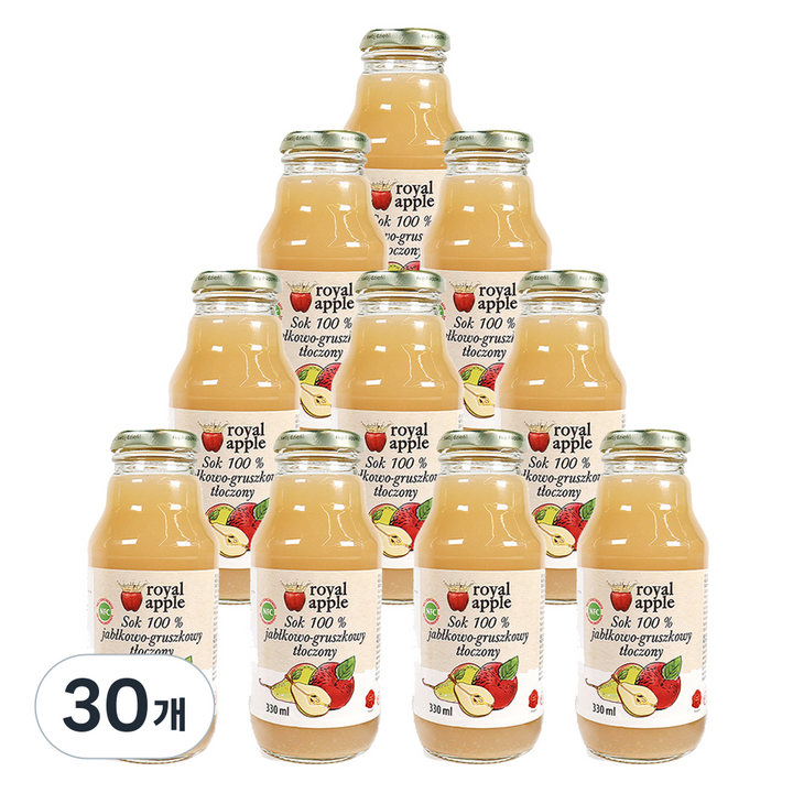 로얄애플 사과 + 배 착즙 주스, 30개, 330ml