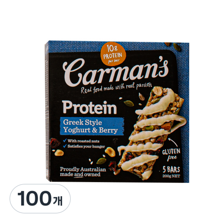 칼만스 그릭스타일 요거트 앤 베리 프로틴바, 40g, 100개