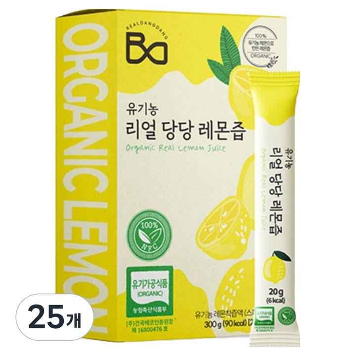 리얼당당 유기농 레몬즙 15p, 300g, 25개