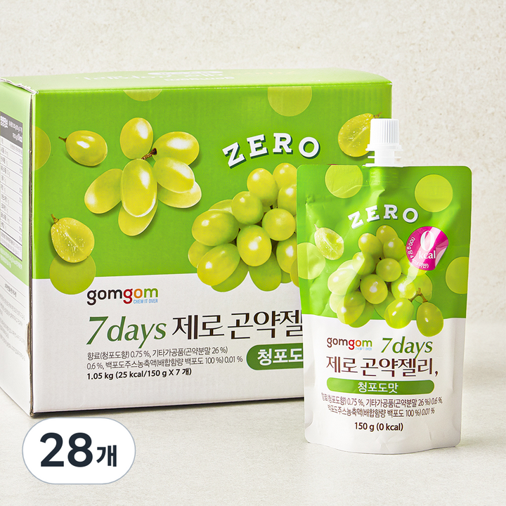 곰곰 7days 제로 곤약젤리 청포도맛, 150g, 7개입, 4박스