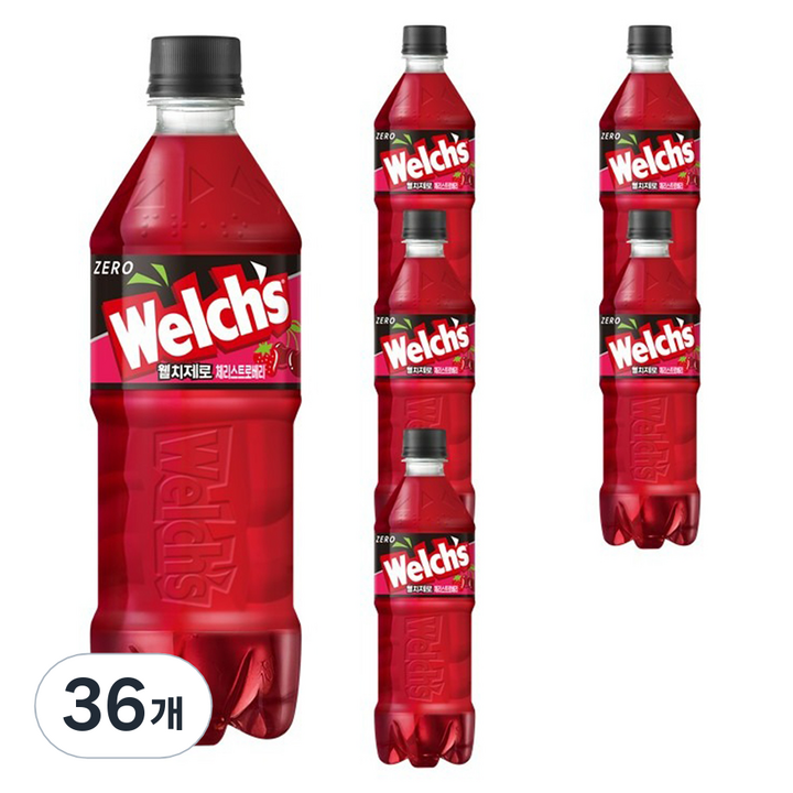 웰치스 제로 체리스트로베리, 600ml, 36개