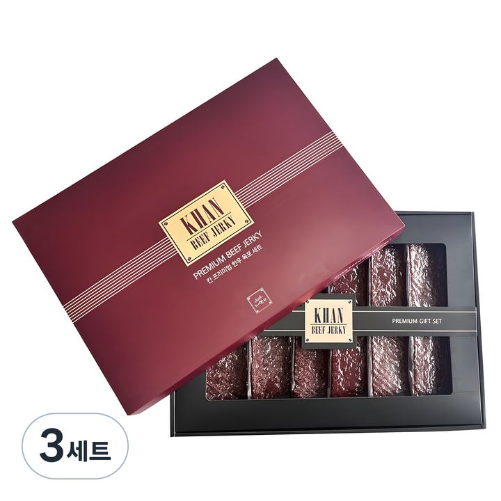 수제칸육포 뉴 프리미엄 한우육포 선물세트 + 쇼핑백, 3세트, 360g