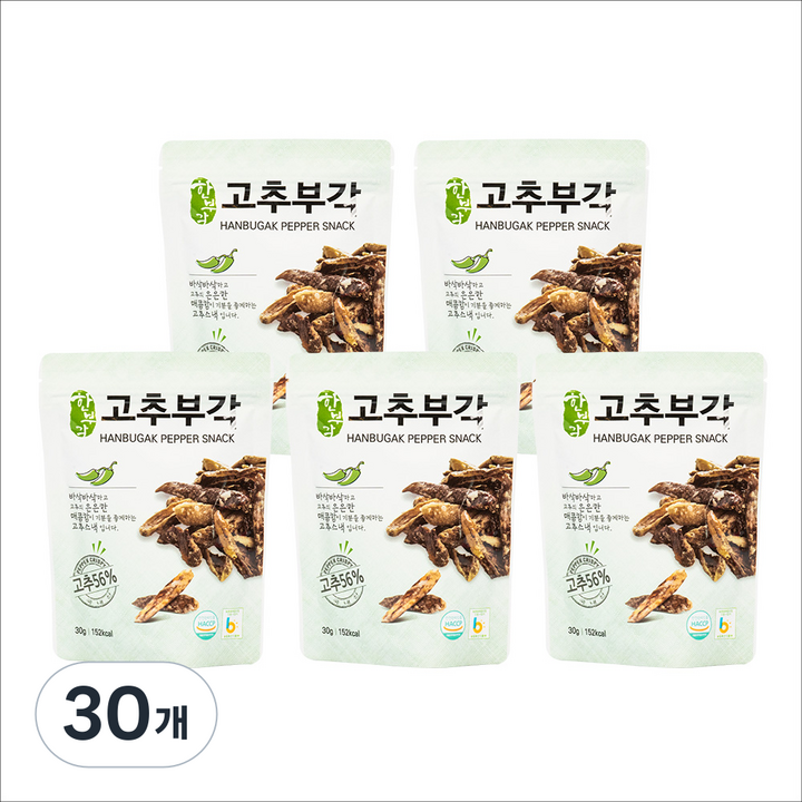 한부각 고추부각, 30개, 30g