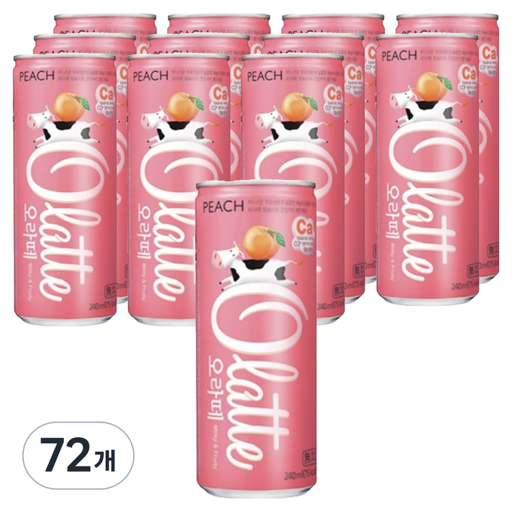 오라떼 피치, 240ml, 72개