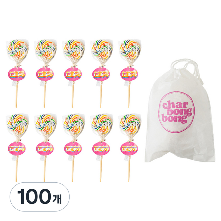샤르봉봉 롤리팝 오로라 막대사탕, 100개, 25g