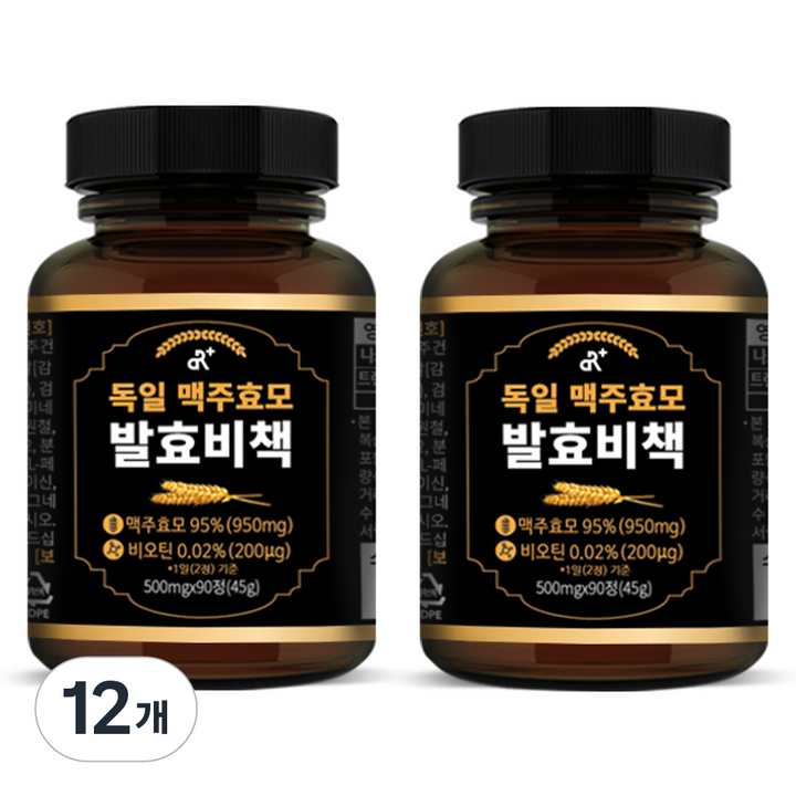 두리농산 독일 맥주효모 발효비책 45g, 90정, 12개
