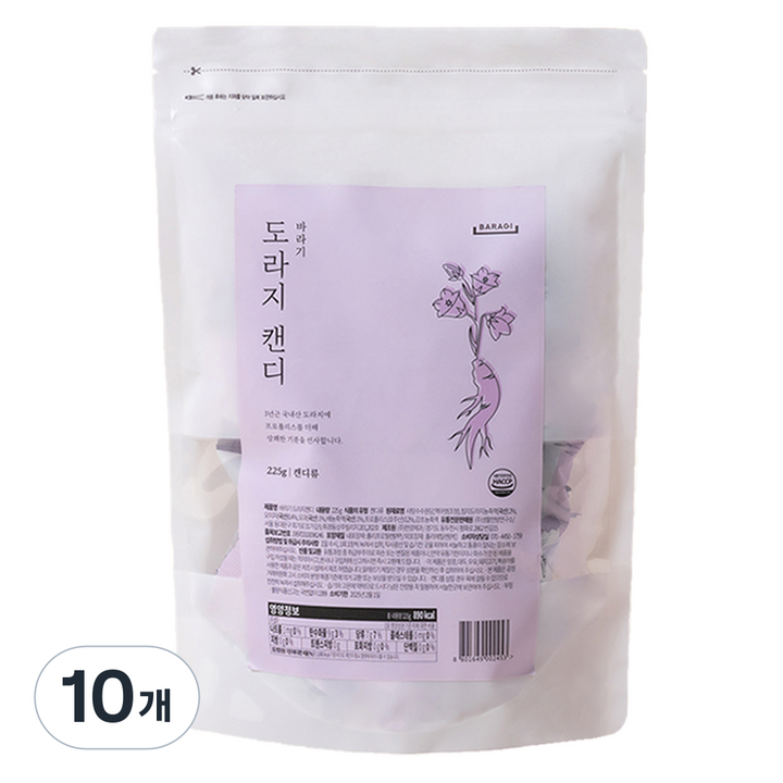 바라기 도라지 캔디 50p, 225g, 10개