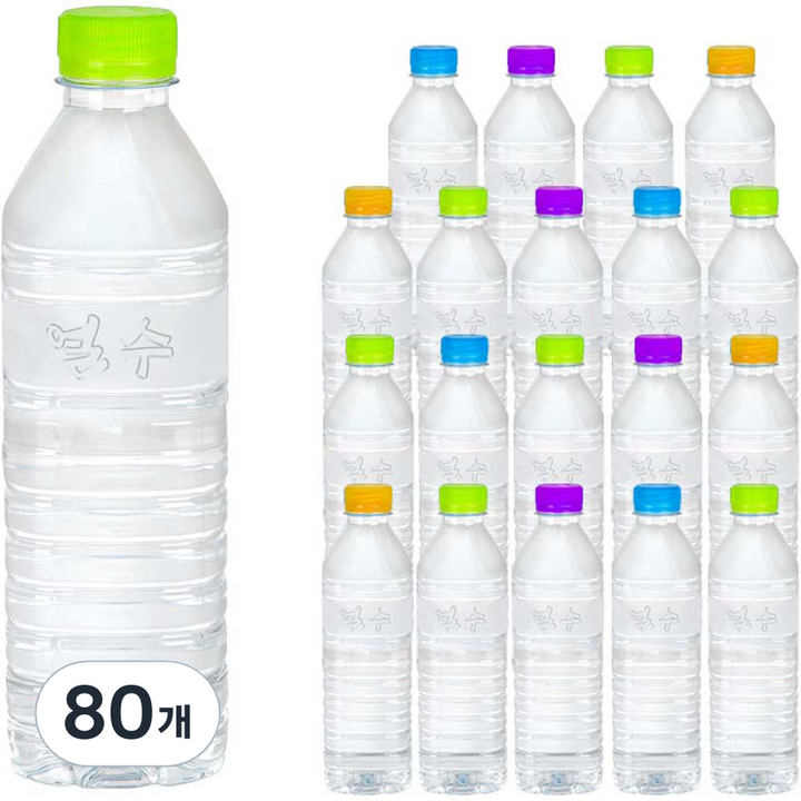 얼수 무라벨 생수, 500ml, 80개