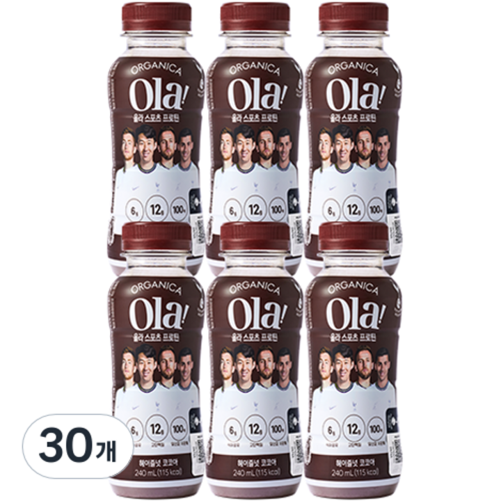 올가니카 올라 스포츠 프로틴 헤이즐넛 코코아, 240ml, 30개