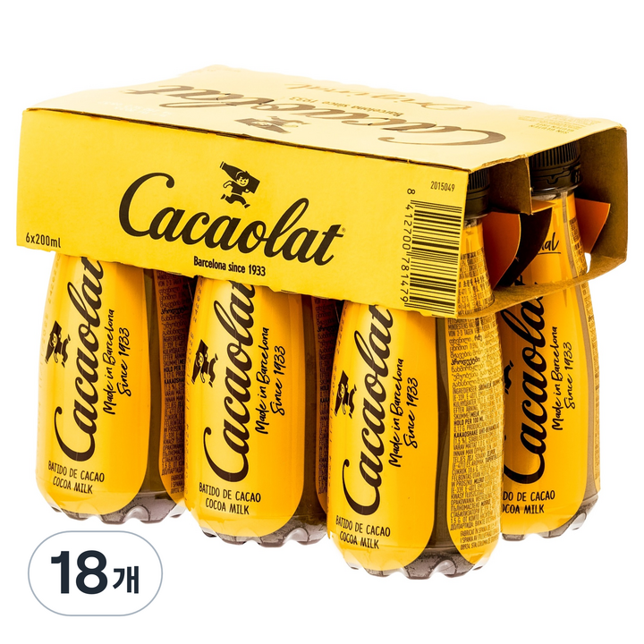 카카오랏 오리지널 코코아 초코우유, 18개, 200ml
