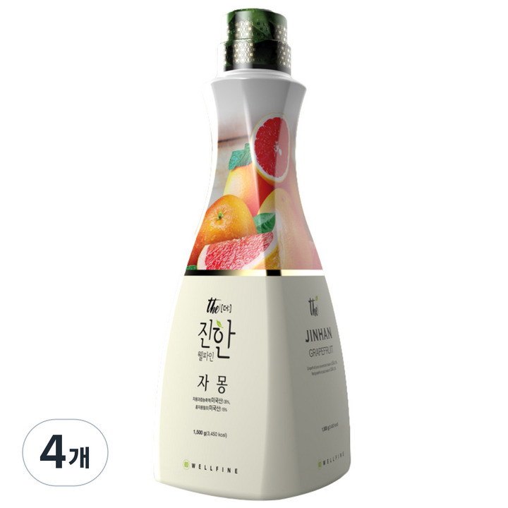 웰파인 더진한 자몽 농축액, 1.5kg, 4개