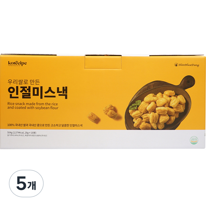신화당 우리쌀로 만든 인절미스낵 18p, 504g, 5개