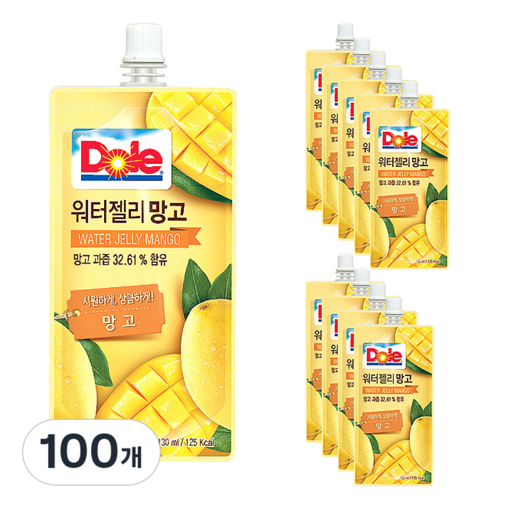돌 워터 젤리 망고, 130ml, 100개