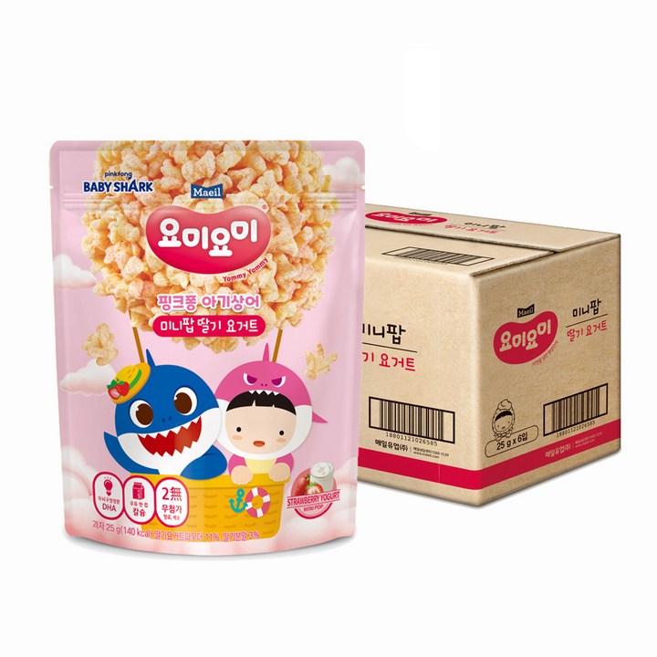 요미요미 미니팝, 딸기요거트, 25g, 6개