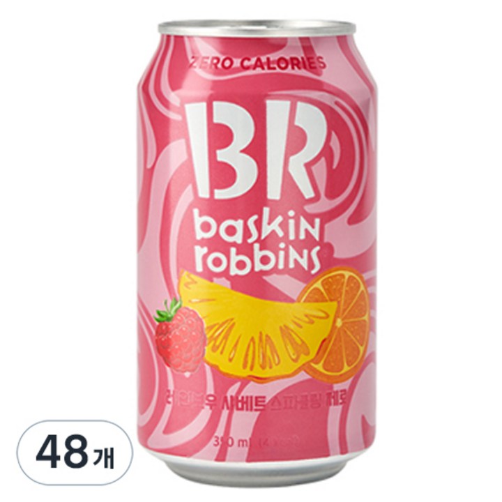 배스킨라빈스 레인보우 샤베트 스파클링 제로, 350ml, 48개
