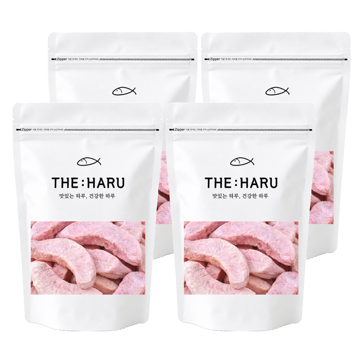 THEHARU 동결건조 핑크 복숭아칩, 50g, 4개